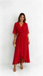 Isabelle™ | Elegant Chiffon Wrap Maxi Dress