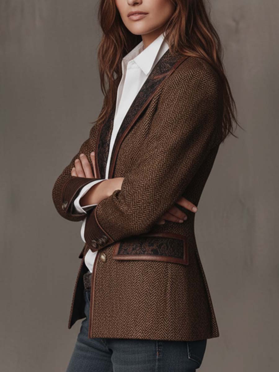 Violet | Herringbone Panel Blazer