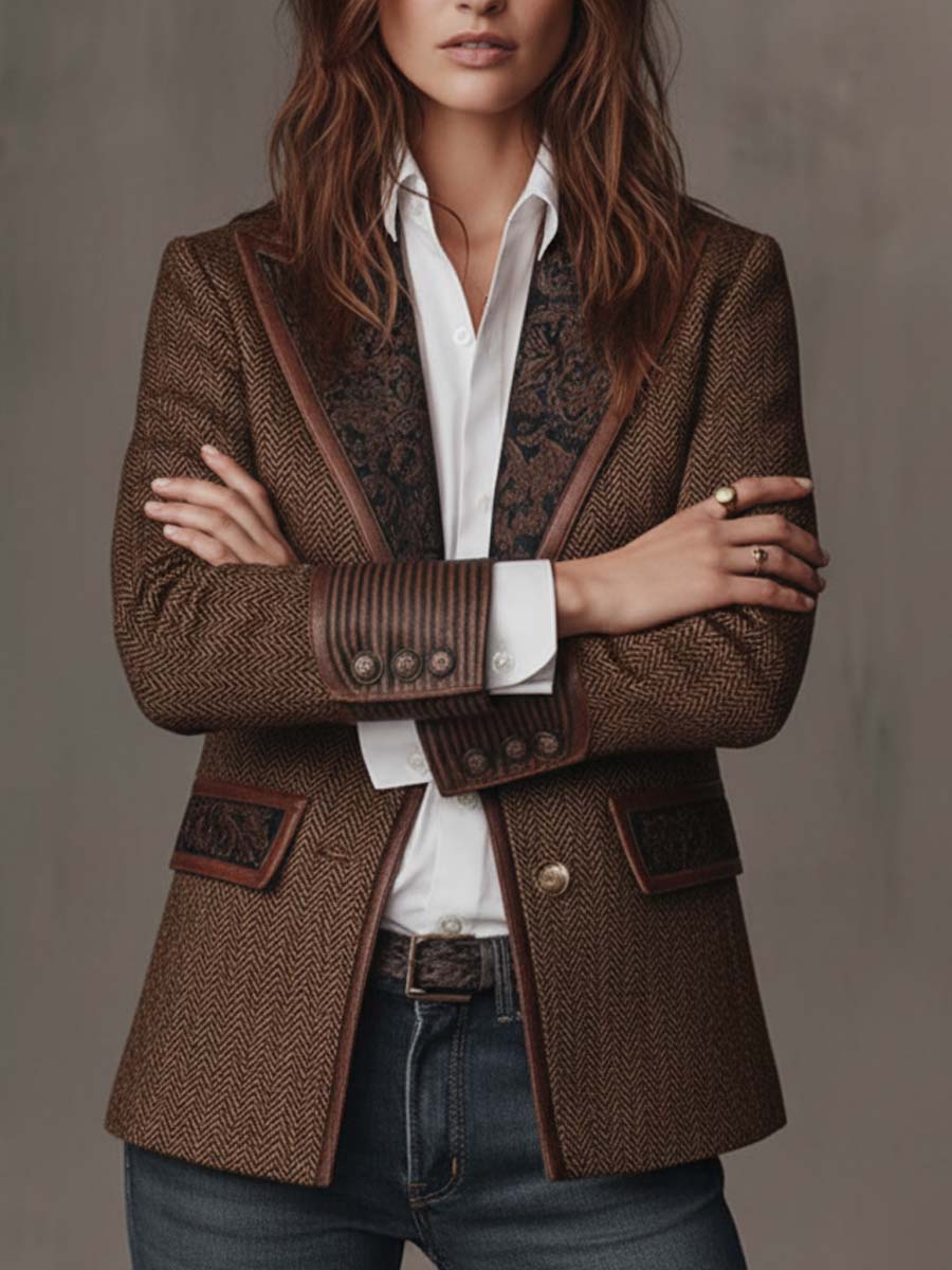 Violet | Herringbone Panel Blazer