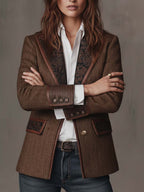 Violet | Herringbone Panel Blazer