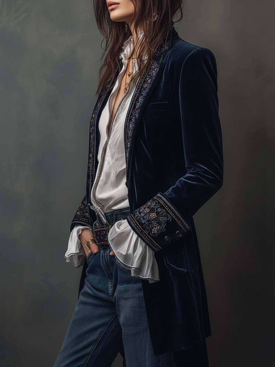 Matilda | Embroidered Longline Jacket