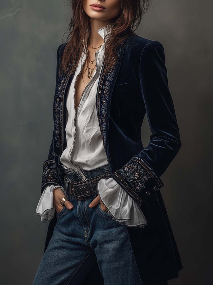Matilda | Embroidered Longline Jacket