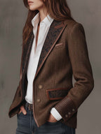 Violet | Herringbone Panel Blazer