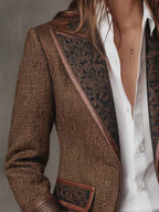 Violet | Herringbone Panel Blazer