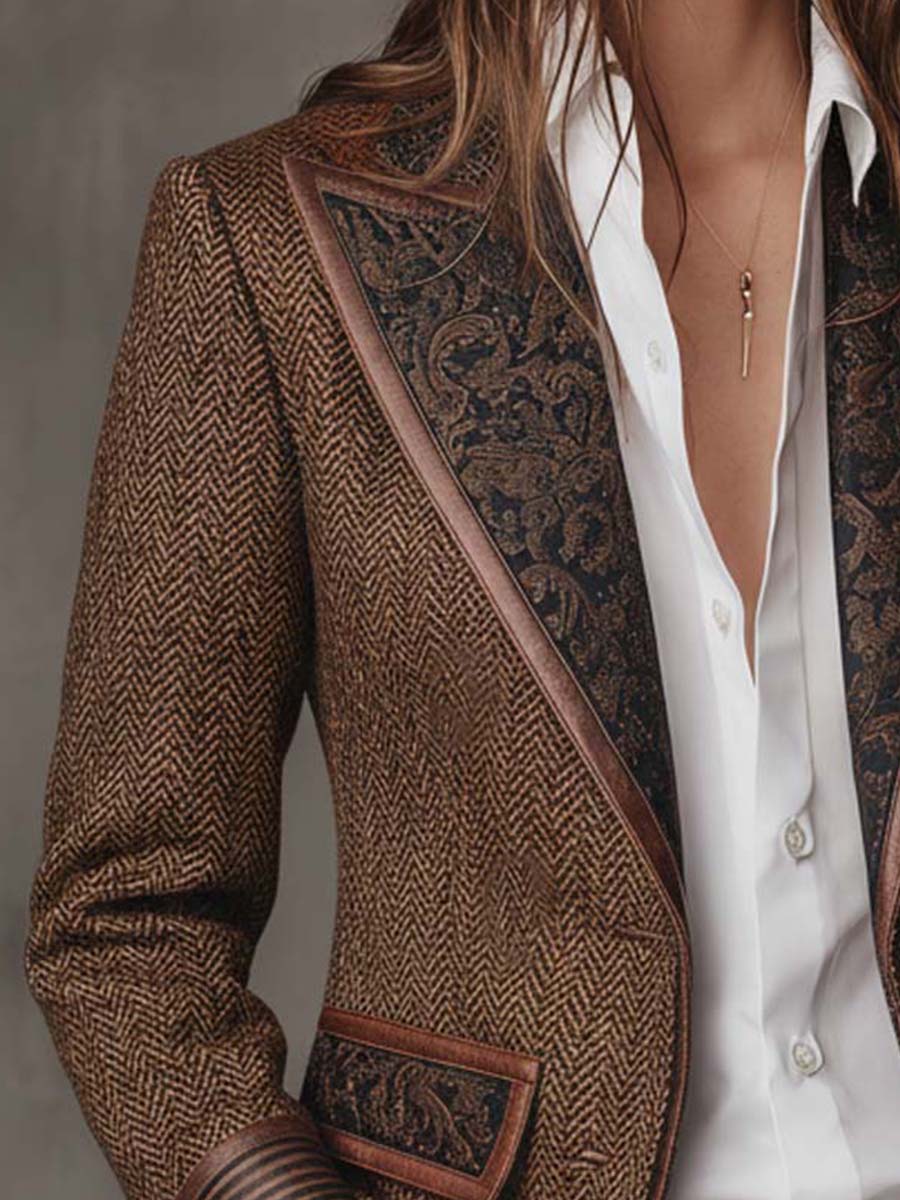 Violet | Herringbone Panel Blazer