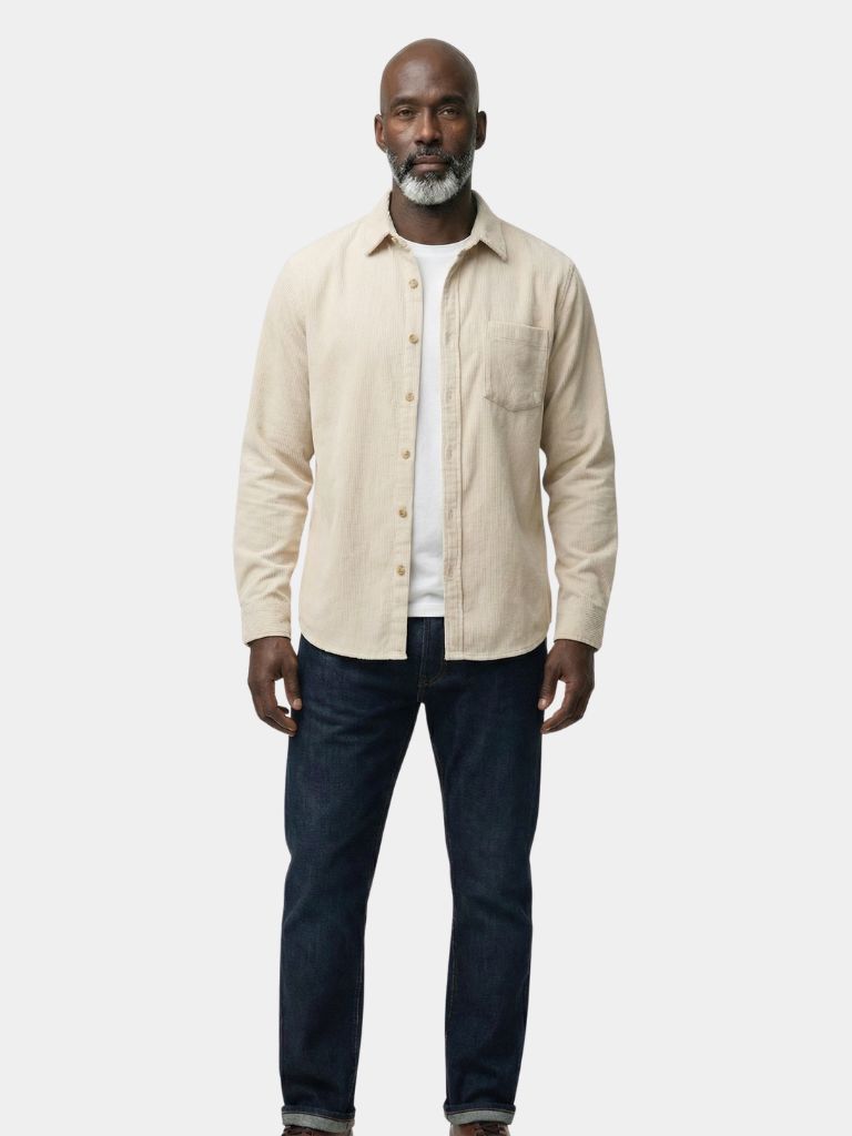Casual Solid Corduroy Shirt