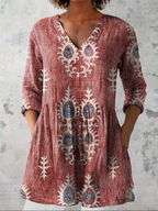 Elise | Long Blouse with V-Neck