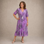 GLORIA | VIBRANT MIDI DRESS WITH ELEGANT TUMMY COVERAGE