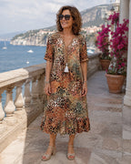 GLORIA | VIBRANT MIDI DRESS WITH ELEGANT TUMMY COVERAGE