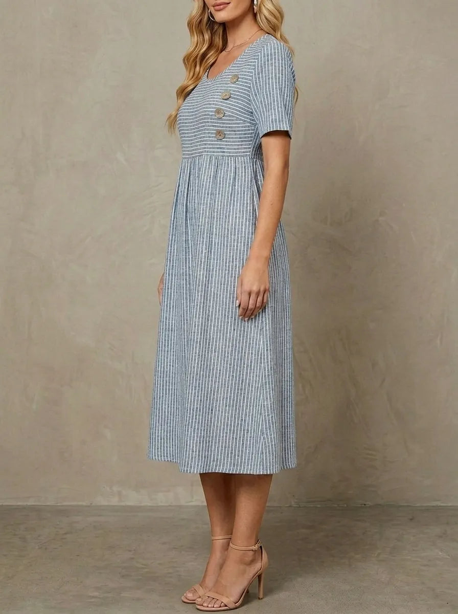 Riviera | Striped Midi Dress