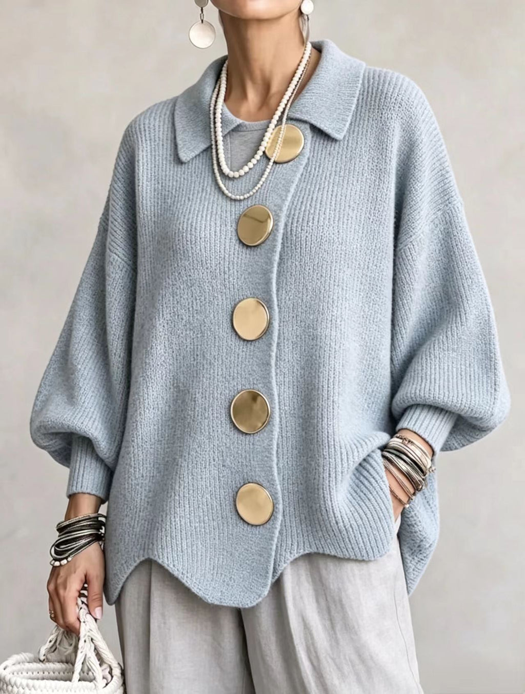 Harriet | Oversized Collar Cardigan