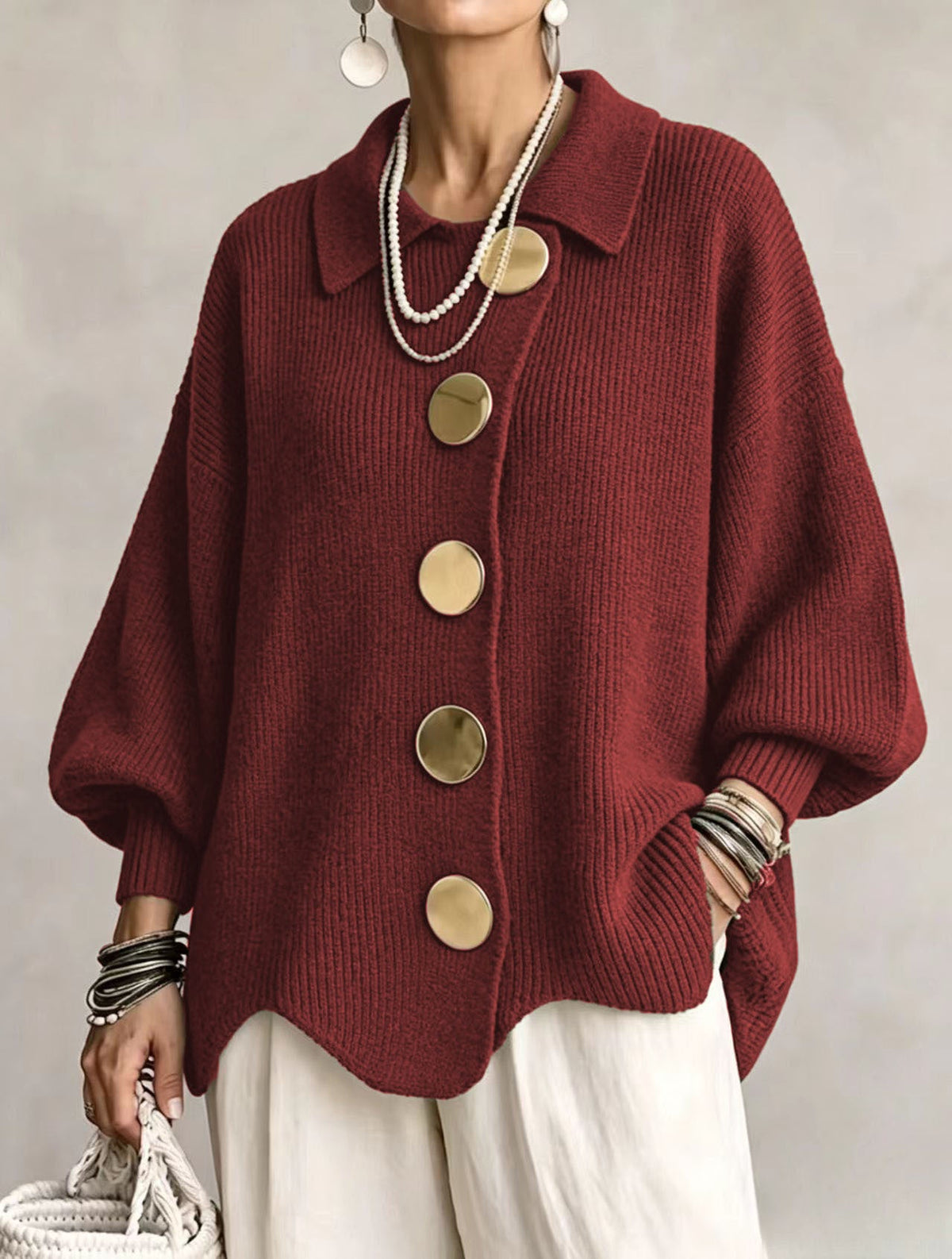 Harriet | Oversized Collar Cardigan