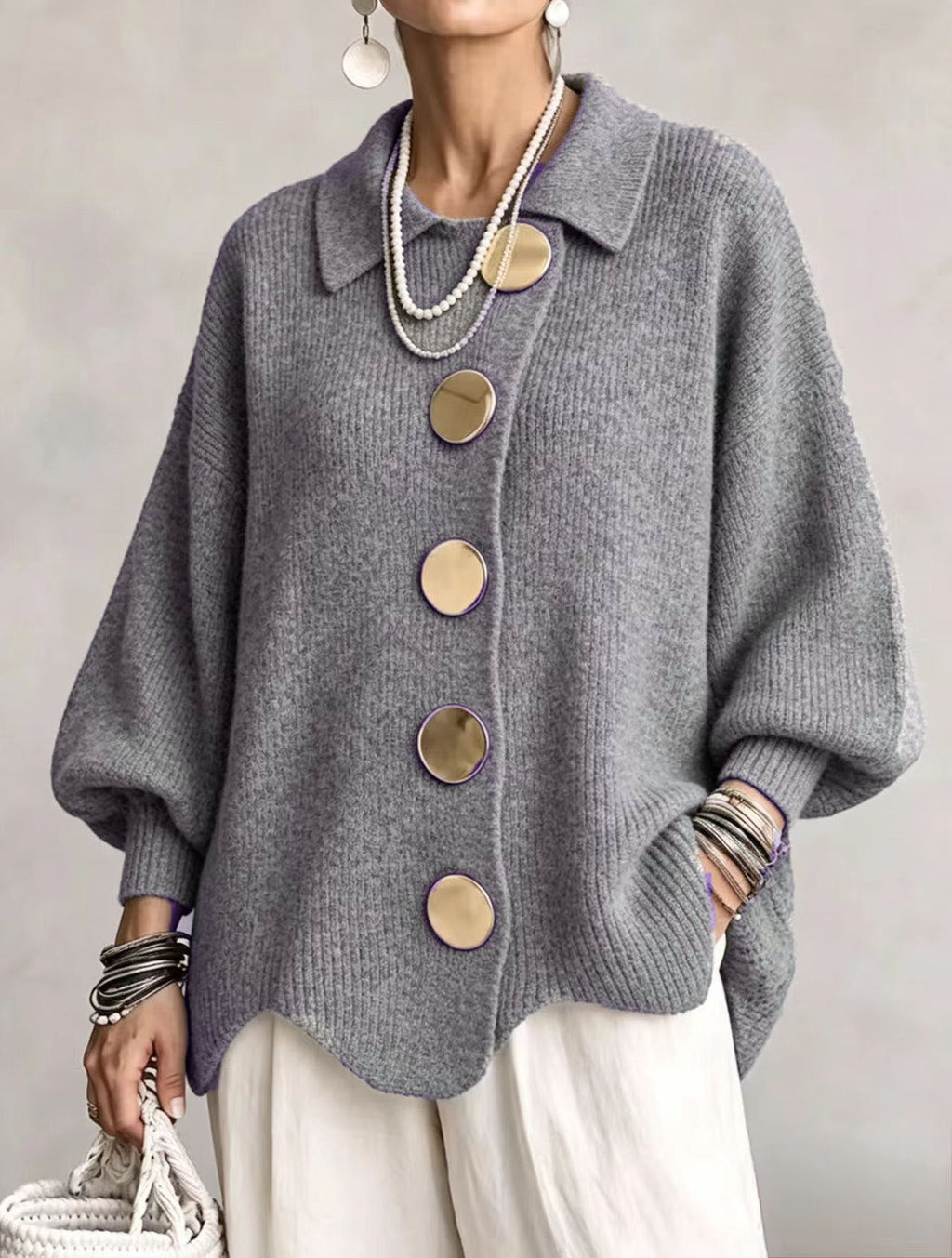 Harriet | Oversized Collar Cardigan