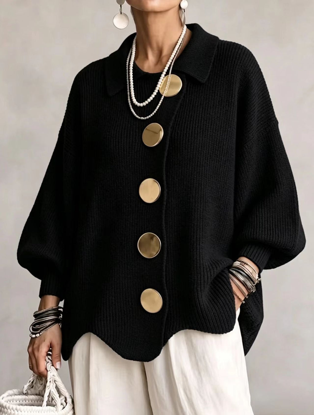 Harriet | Oversized Collar Cardigan