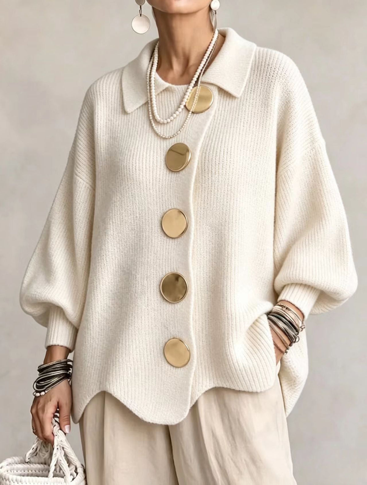 Harriet | Oversized Collar Cardigan