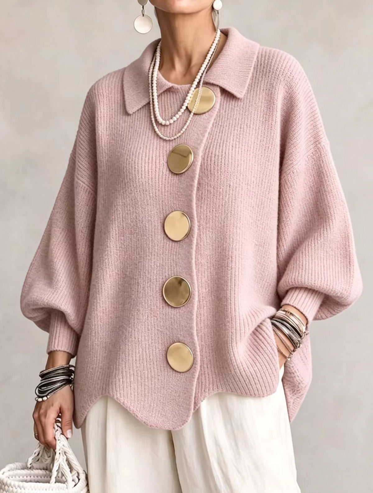 Harriet | Oversized Collar Cardigan