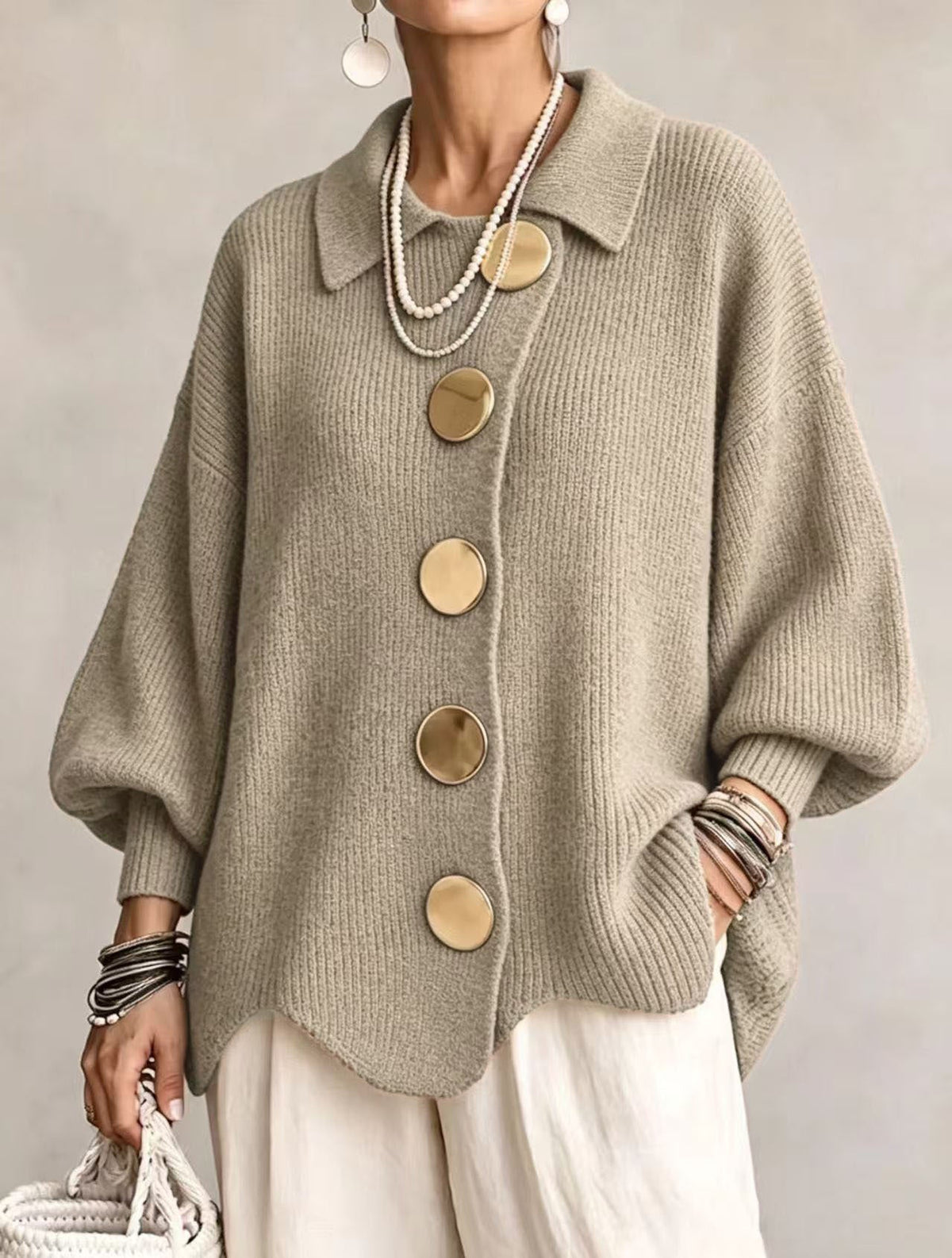 Harriet | Oversized Collar Cardigan