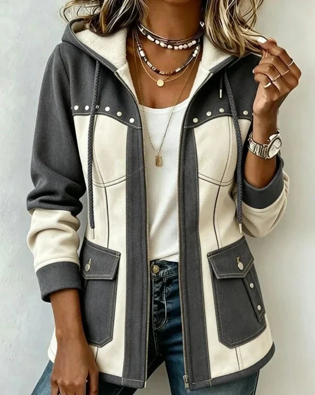 Isla | Two-Tone Hooded Jacket