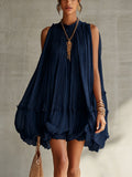 Camilla | Halter Neck Chiffon Balloon Mini Dress
