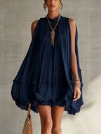Camilla | Halter Neck Chiffon Balloon Mini Dress