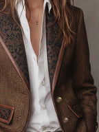 Violet | Herringbone Panel Blazer