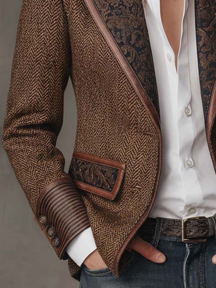 Violet | Herringbone Panel Blazer