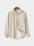 Casual Solid Corduroy Shirt