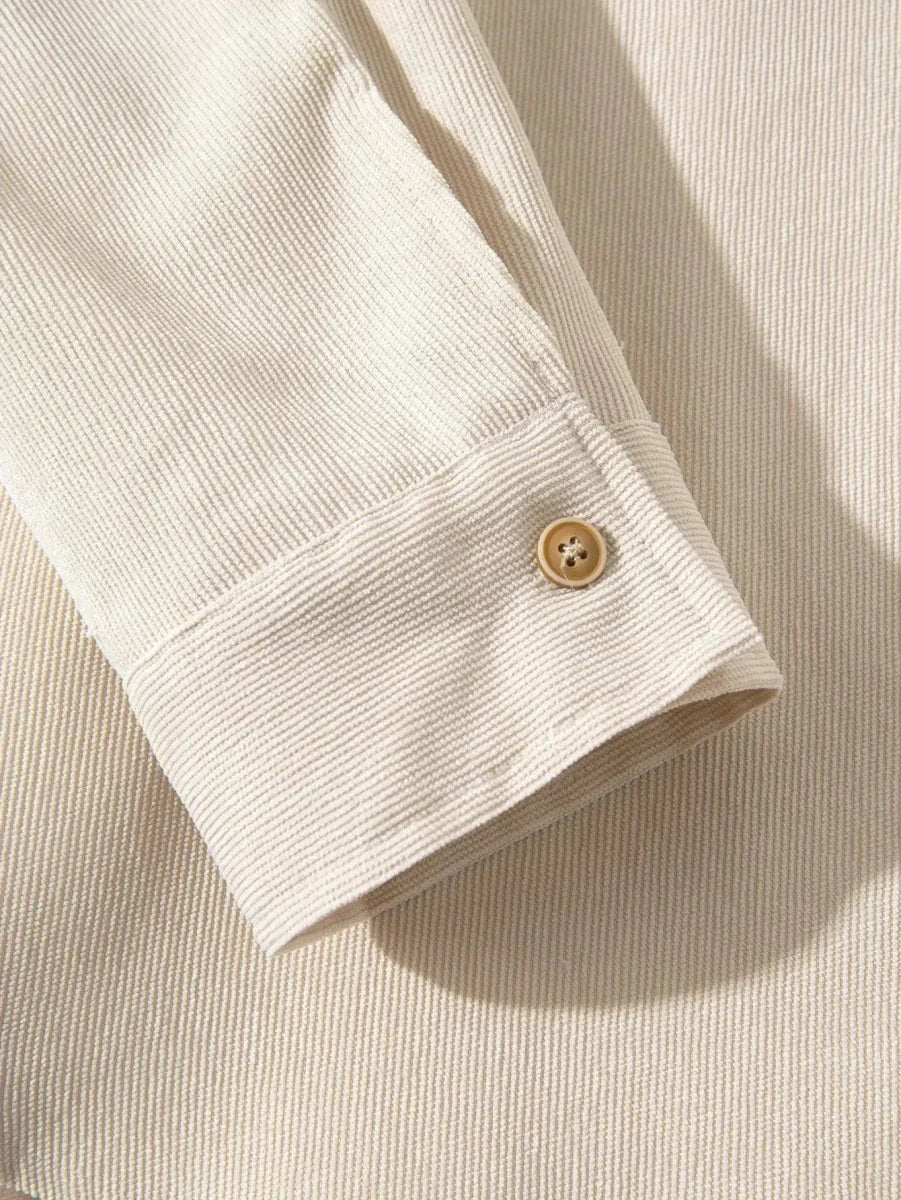Casual Solid Corduroy Shirt