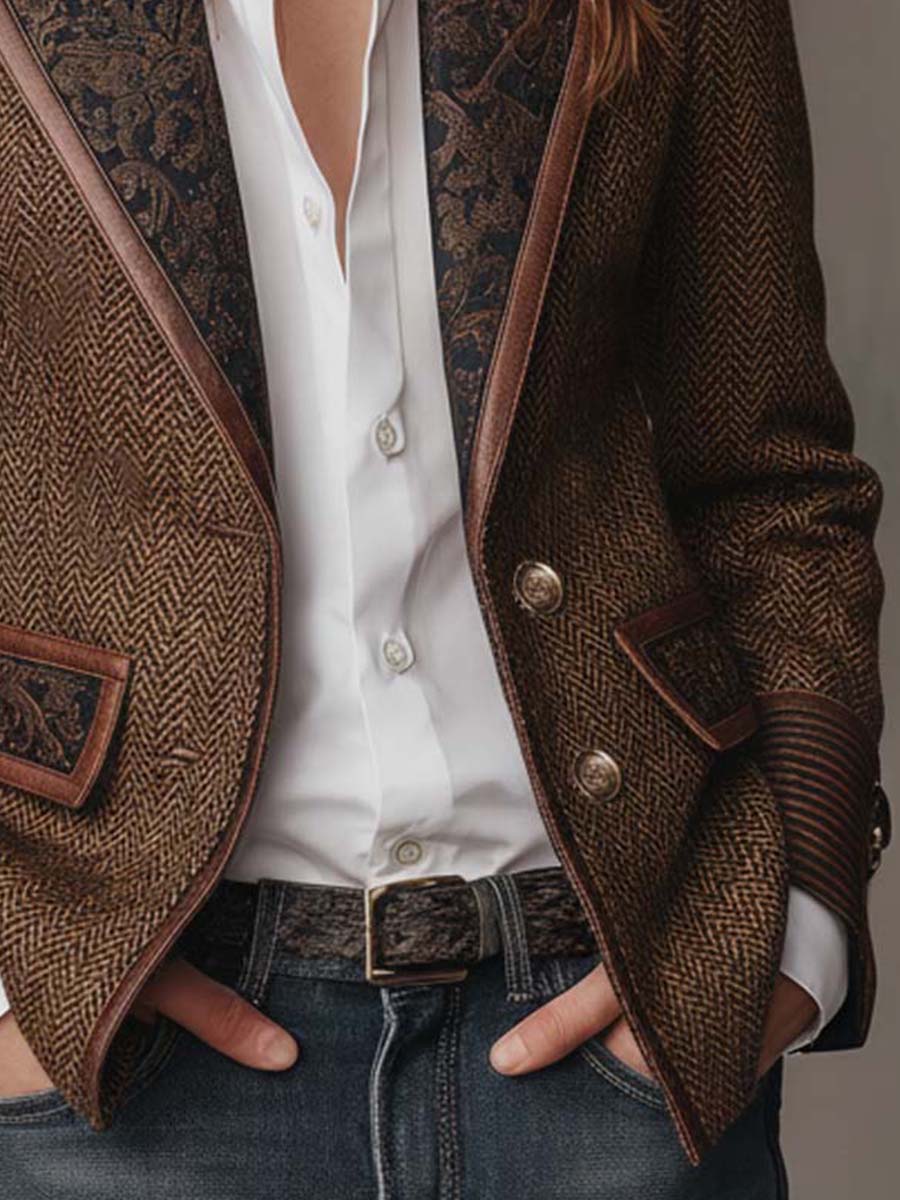 Violet | Herringbone Panel Blazer