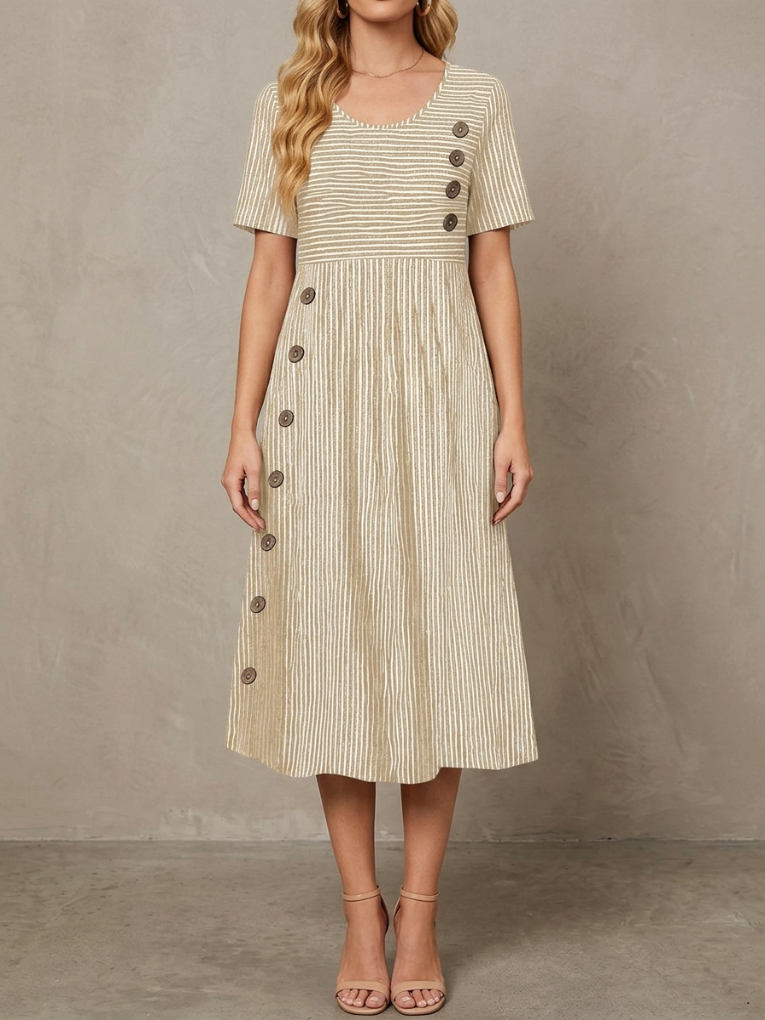 Riviera | Striped Midi Dress
