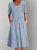 LUISA | ELEGANT TUMMY-FLATTERING STRIPED MIDI DRESS