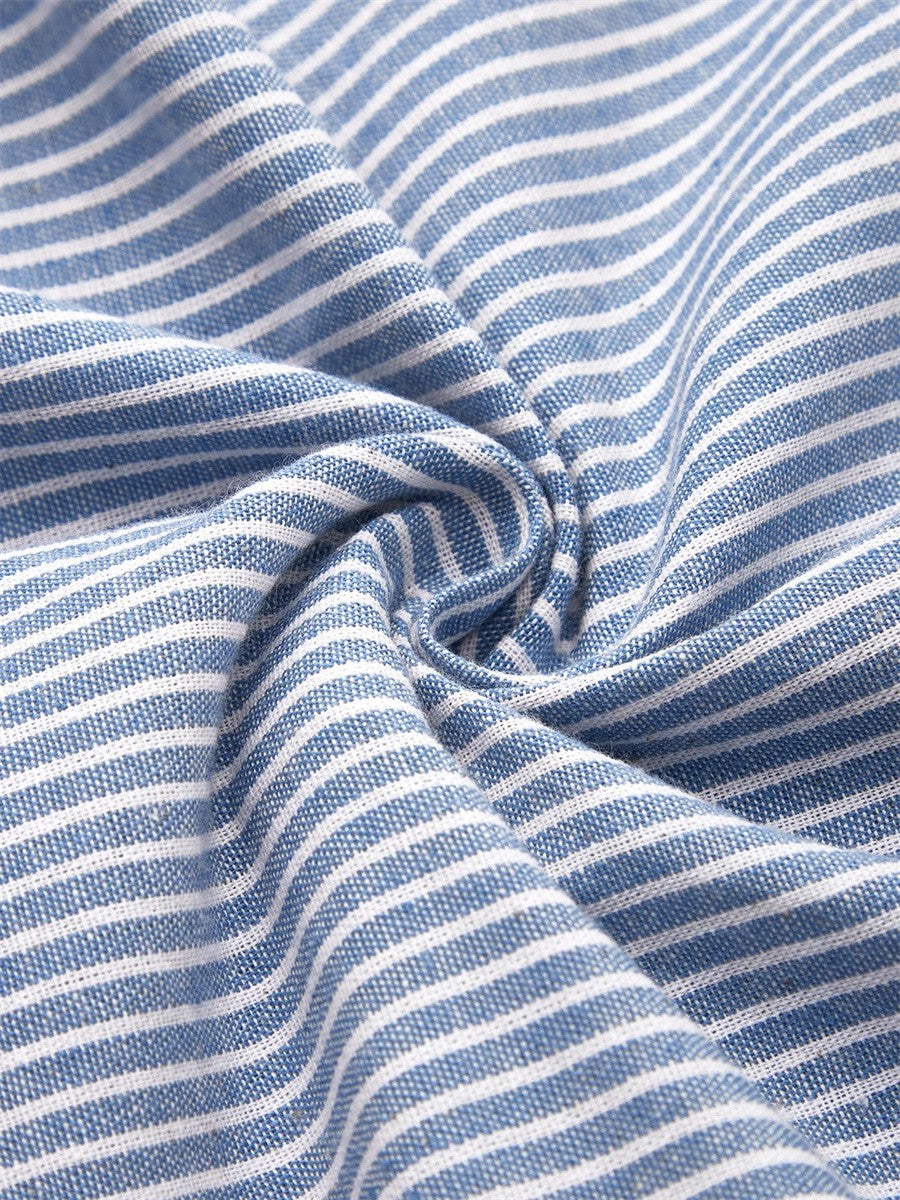 LUISA | ELEGANT TUMMY-FLATTERING STRIPED MIDI DRESS