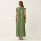 JOSETTE | ELEGANT RUFFLE V-NECK MAXI DRESS