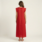 JOSETTE | ELEGANT RUFFLE V-NECK MAXI DRESS
