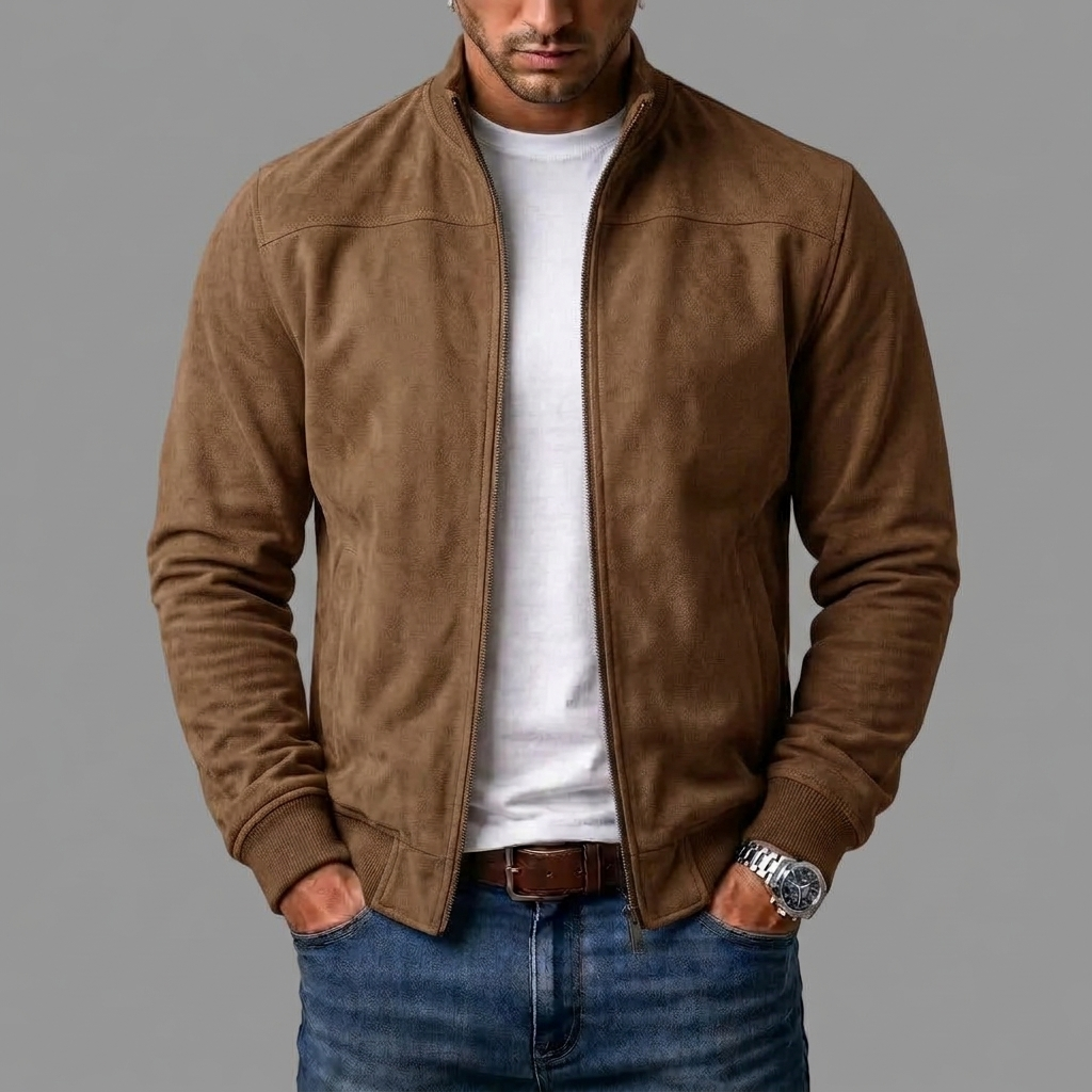Edward | Classic Suede Bomber Jacket