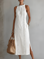 Jimena | Midi Dress With a Mandarin Collar