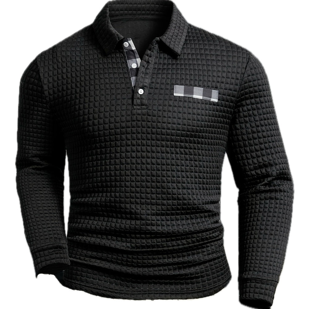 Declan | Textured Long-Sleeve Polo