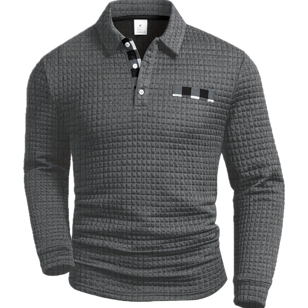 Declan | Textured Long-Sleeve Polo