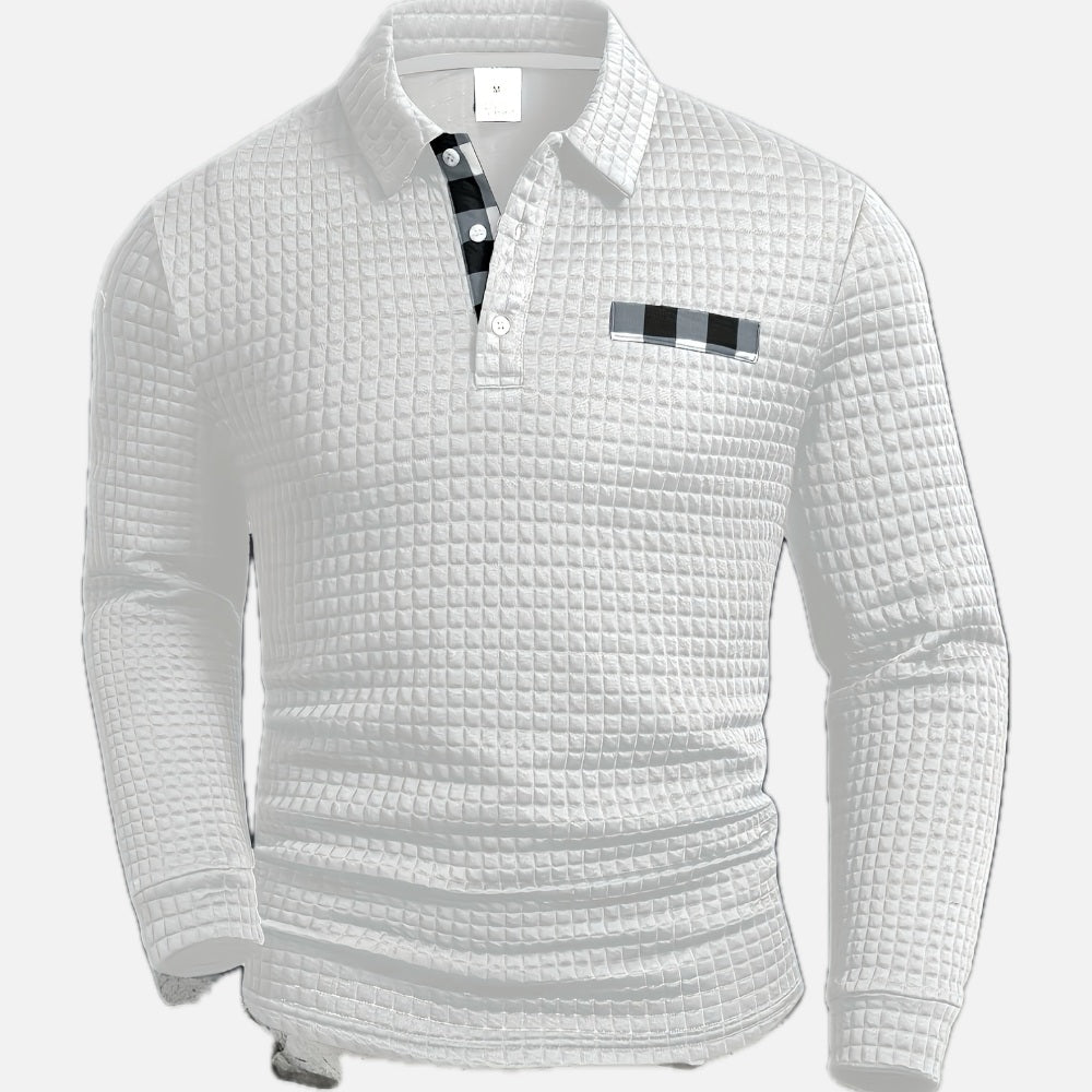 Declan | Textured Long-Sleeve Polo