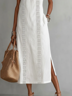 Jimena | Midi Dress With a Mandarin Collar