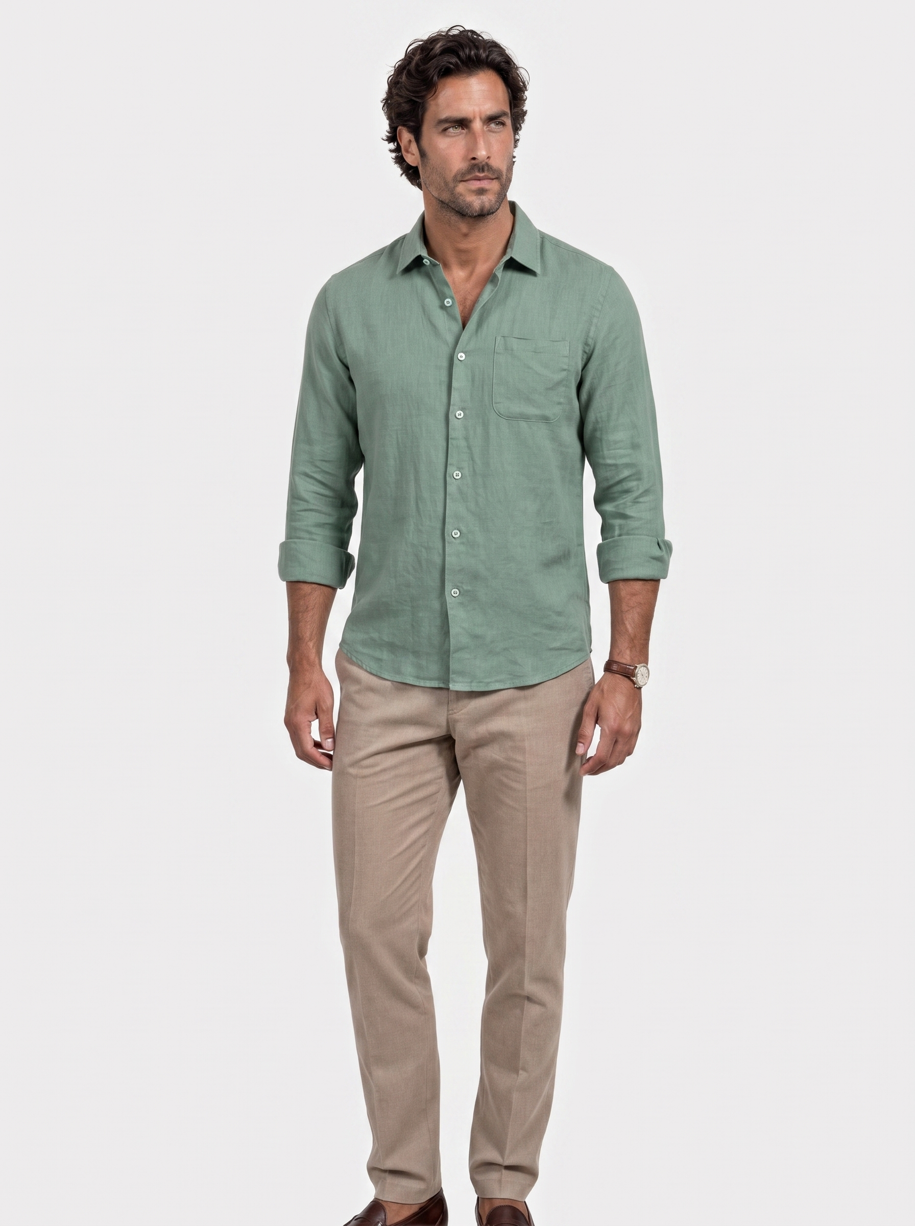 Long Sleeve Essential Linen Shirt