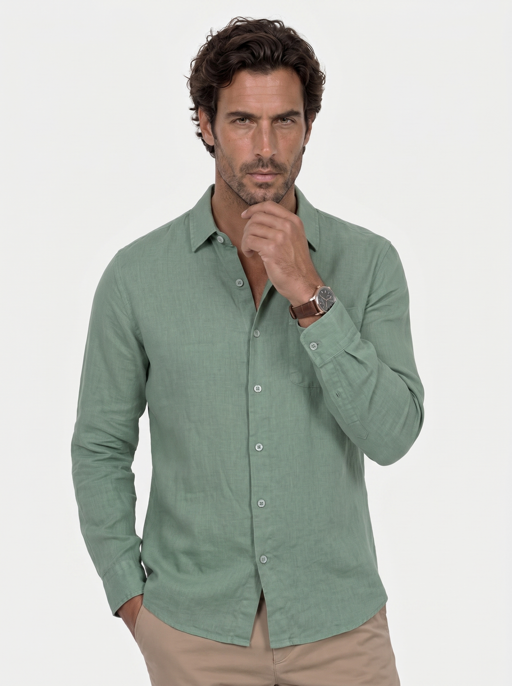Long Sleeve Essential Linen Shirt
