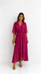 Isabelle™ | Elegant Chiffon Wrap Maxi Dress